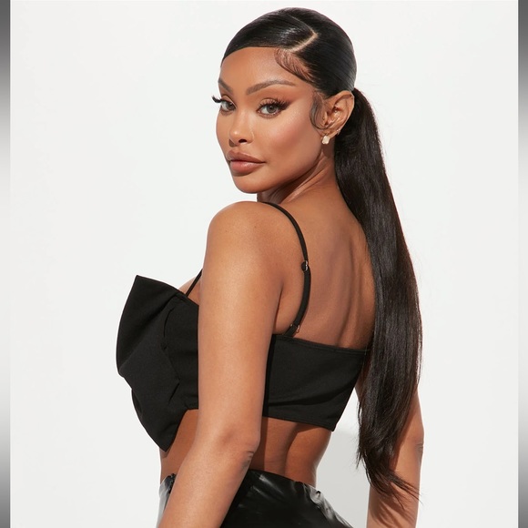 Fashion Nova Birthday Girl Bow Top - Black - Picture 6 of 7